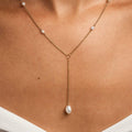 Elegant Gold Plated Fresh Water Pearl Necklace - Dainty Charm