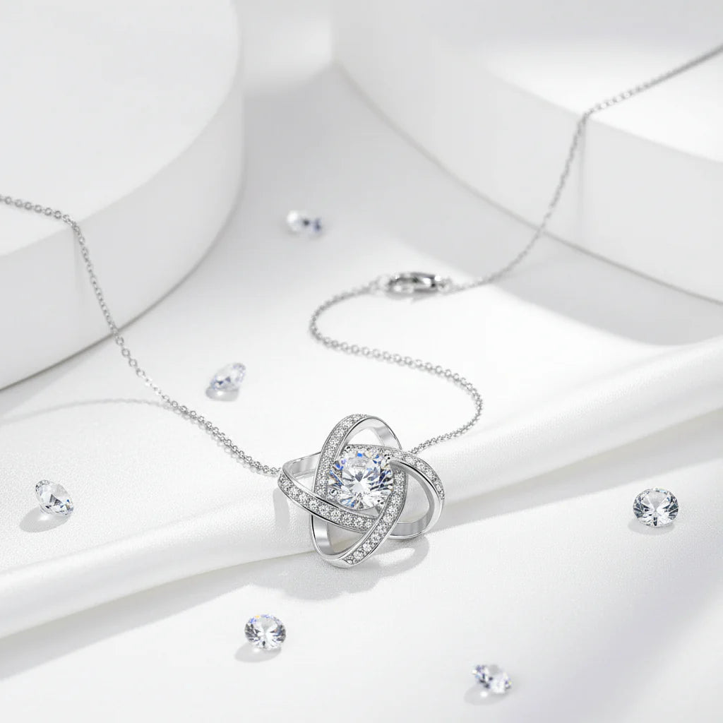 Elegant Sterling Silver Moissanite Pendant Necklace for Women