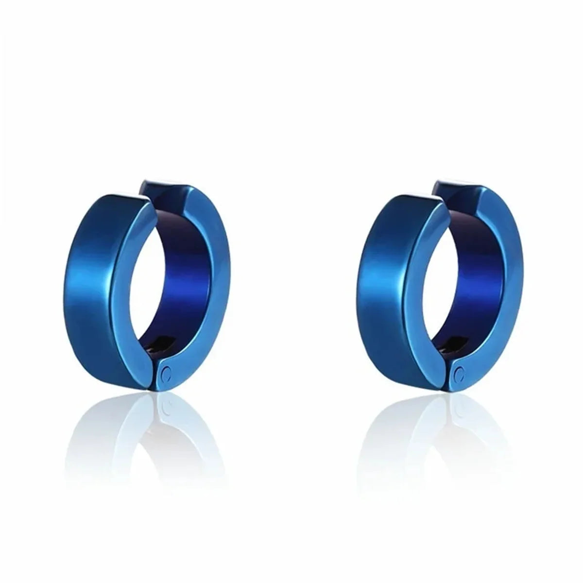 Stylish 2Pcs Non-Piercing Stainless Steel Cuff Hoop Earrings - Fake Piercing Clip-On Design