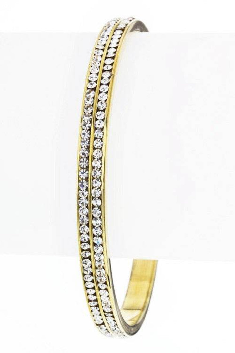 Stunning Double Row Crystal Bangle - Elevate Your Elegance!