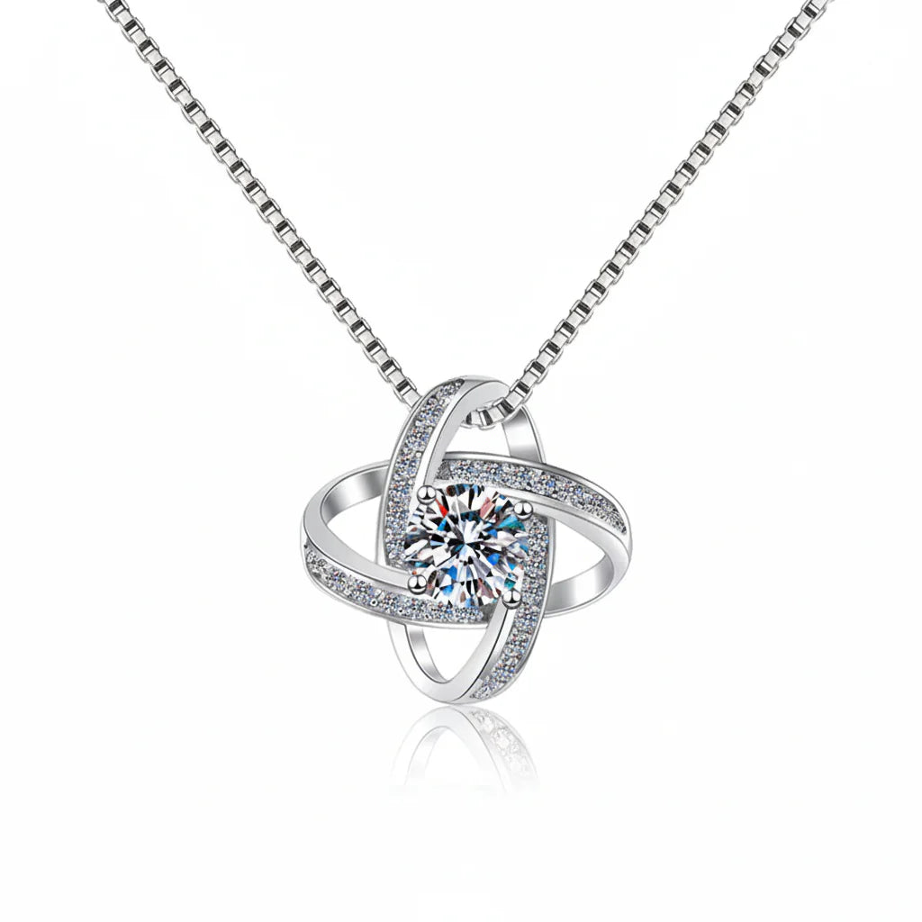 Elegant Sterling Silver Moissanite Pendant Necklace for Women
