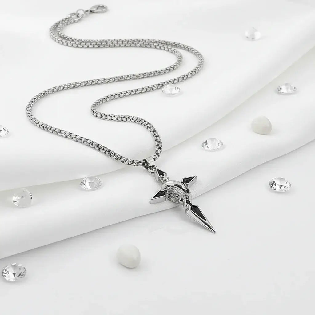 Elegant Silver Plated Stainless Steel Cross Pendant Necklace