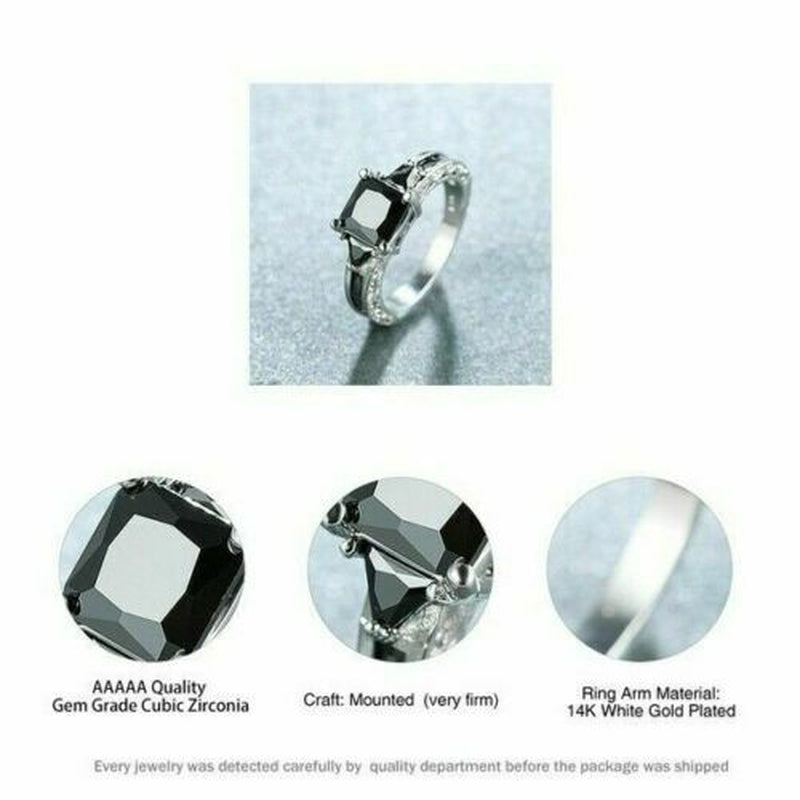 Fashion 925 Silver Ring Women Jewelry Cubic Zircon Wedding Ring Sz 6-10
