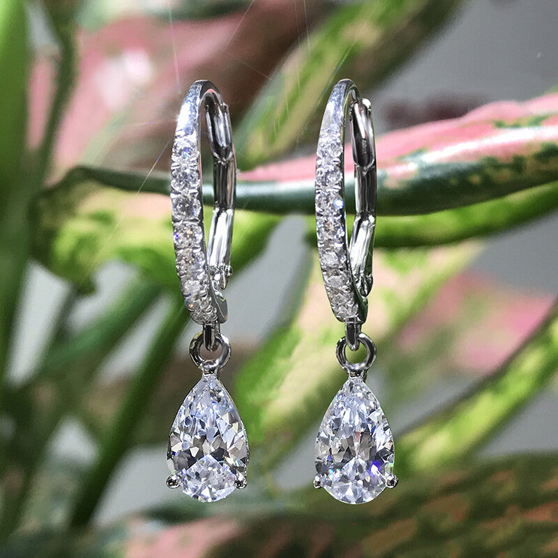Fashion 925 Silver Filled Drop Earring Women Cubic Zircon Jewelry Wedding Gift