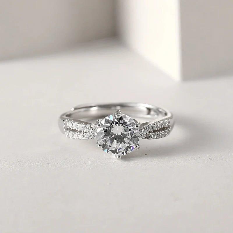 Stunning Sterling Silver Engagement Ring - Timeless Elegance for Your Forever Love
