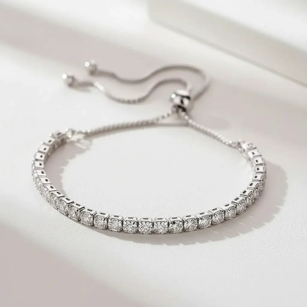 Brilliant Cut Moissanite Tennis Bracelet in 925 Sterling Silver - Timeless Elegance