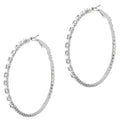 Stunning 50mm Marquise & Circle CZ Hoop Earrings - Elegant Sparkle for Every Occasion