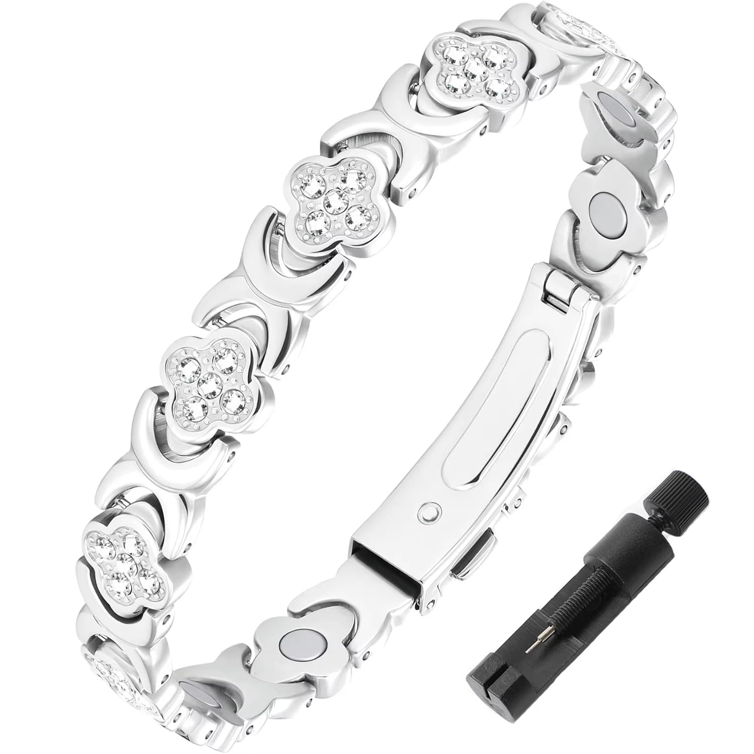 1Pcs Fashionable Light Luxury Clover Bracelet with Sparkling Cubic Zirconia for Women，Infinite Clover Jewelry