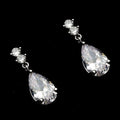 Elegant Silver Teardrop Earrings with Sparkling Cubic Zirconia