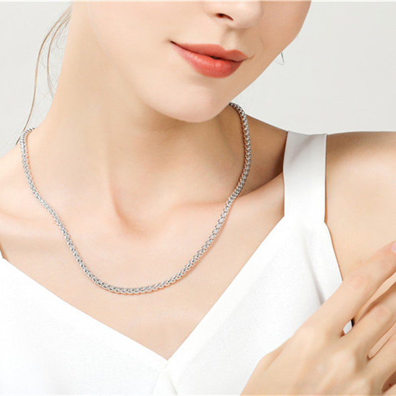 Silver Plated round Box Necklace Clip Clasp