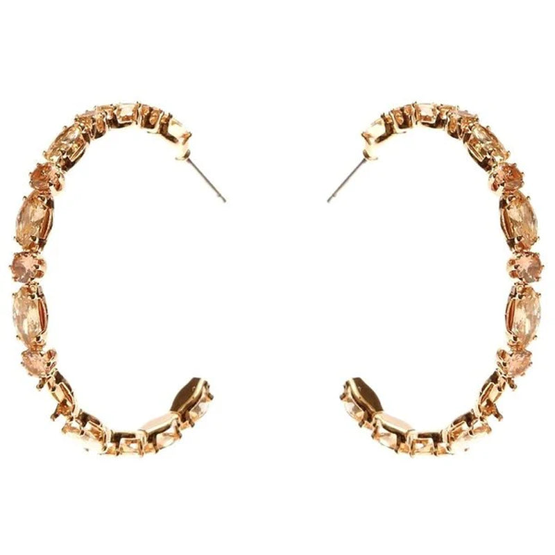 Stunning Marquise Circle Crown Halo CZ Hoop Earrings for a Radiant Look