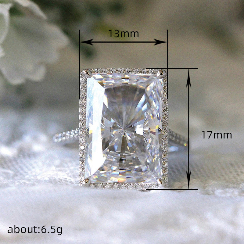 Bright Rectangular Eye-Catching Ring Fashion Simple