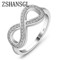 Elegant Infinity Love Claddagh 8 Shape 925 Sterling Silver Ring for Women - Timeless Silver Filled Jewelry