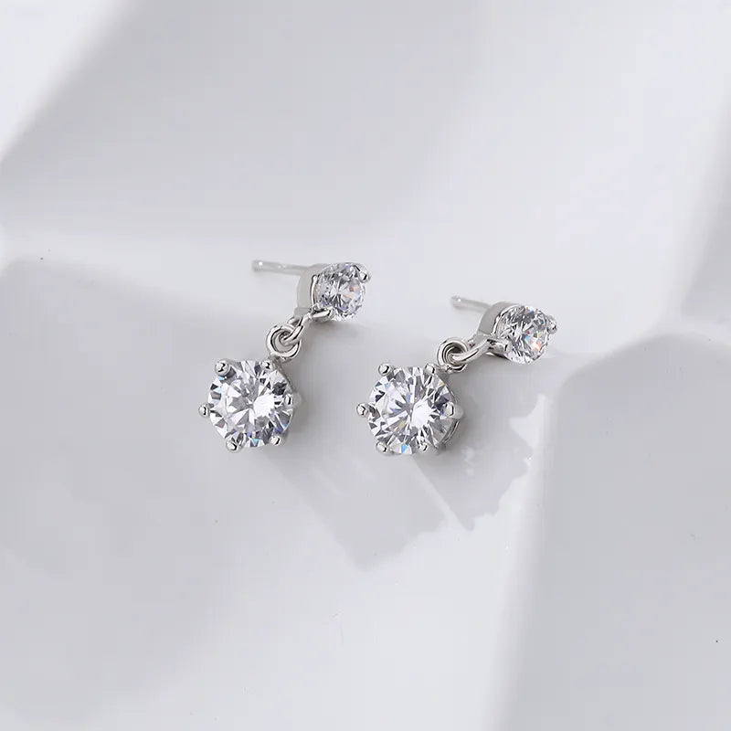 Elegant 925 Silver CZ Dangle Earrings for Women - Sparkle with Style!
