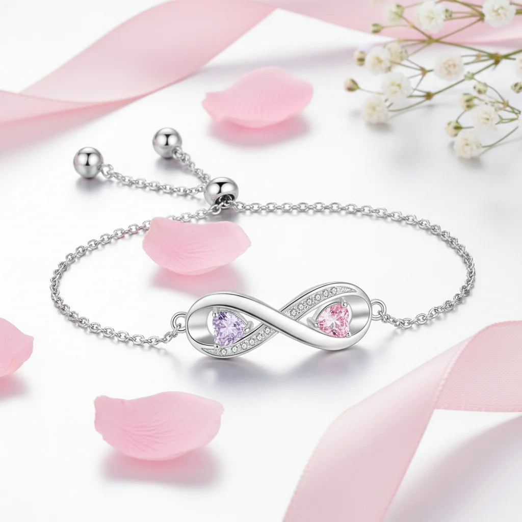 Stunning Personalized Birthstone Bracelet – Custom Engraved Jewelry for Her