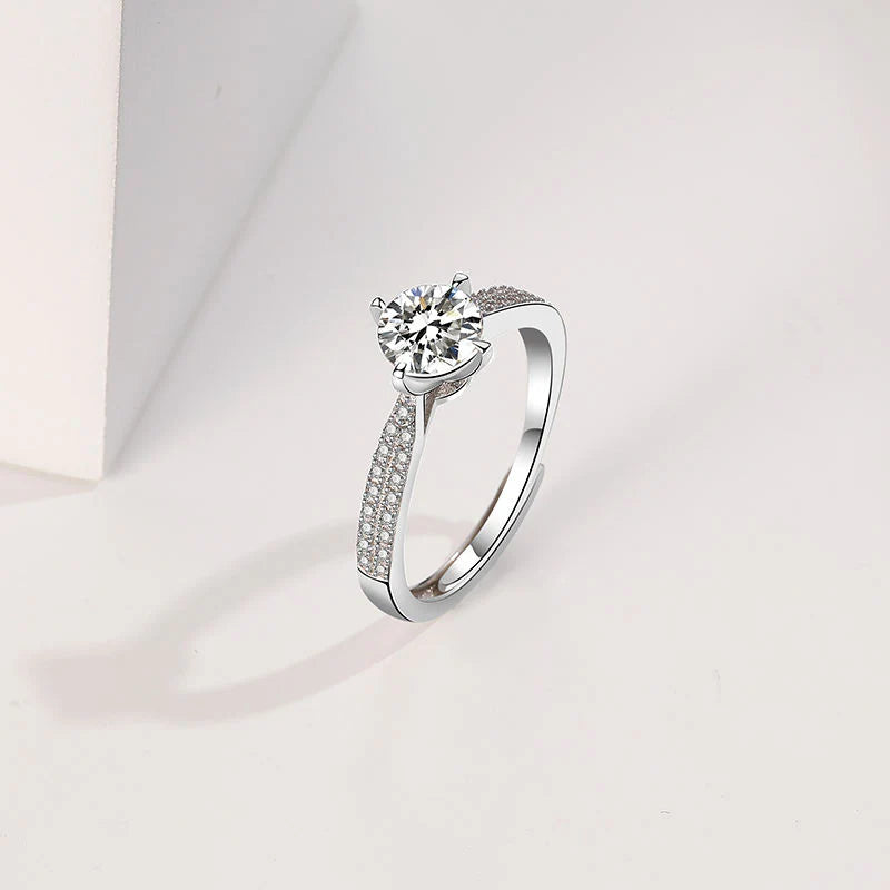 Stunning 925 Sterling Silver Engagement Ring with 18K White Gold and AAA Zircon for Women
