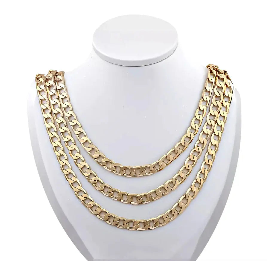 Stylish Stainless Steel Cuban Curb Chain Necklace for Men & Women - Available in 3/5/7/9/11mm Sizes