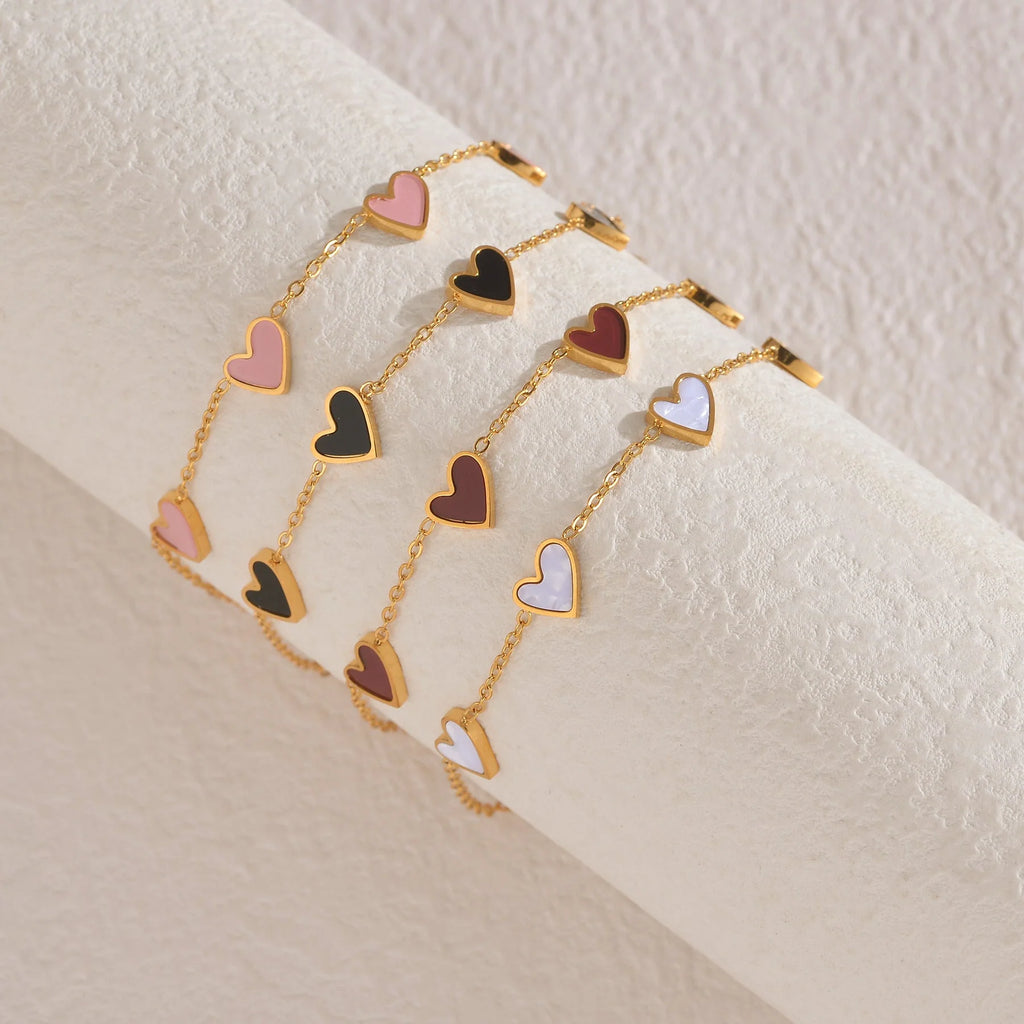 Stainless Steel Ins Love Bracelet with Dripping Heart - Perfect Fashion Gift for Valentine's Day!