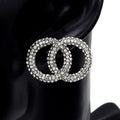 Sparkling Infinity Link Earrings with Pave Rhinestone Setting