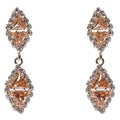 Stunning Linked Rhombus Dangle Earrings with Sparkling Rhinestones