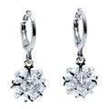 Sparkling Crystal Dangle Mini Hoop Earrings with Cubic Zirconia