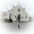 Elegant Silver Plated Stainless Steel Cross Pendant Necklace