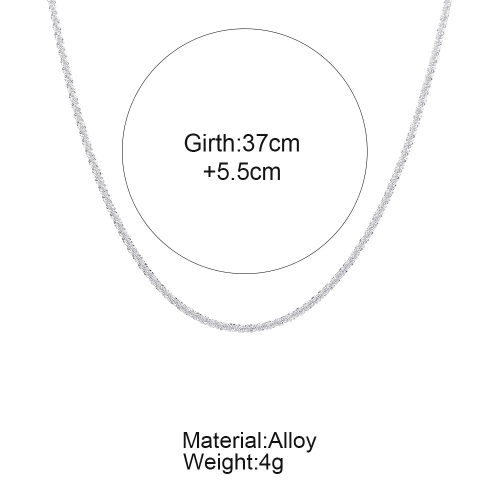 Elegant Silver Clavicle Choker Necklace - Sparkling Fashion Jewelry for Women, Perfect for Weddings and Parties