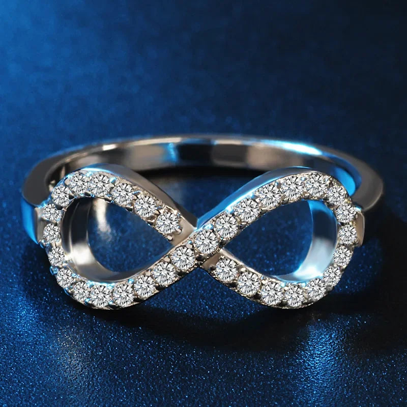 Elegant Infinity Love Claddagh 8 Shape 925 Sterling Silver Ring for Women - Timeless Silver Filled Jewelry