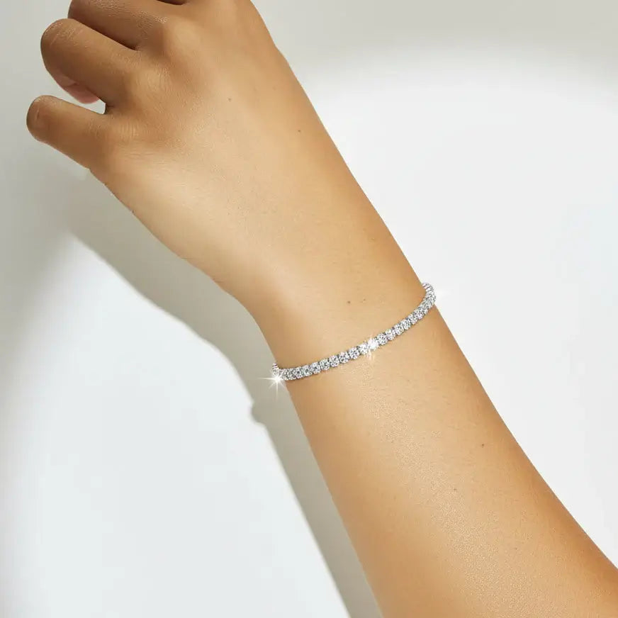 Brilliant Cut Moissanite Tennis Bracelet in 925 Sterling Silver - Timeless Elegance