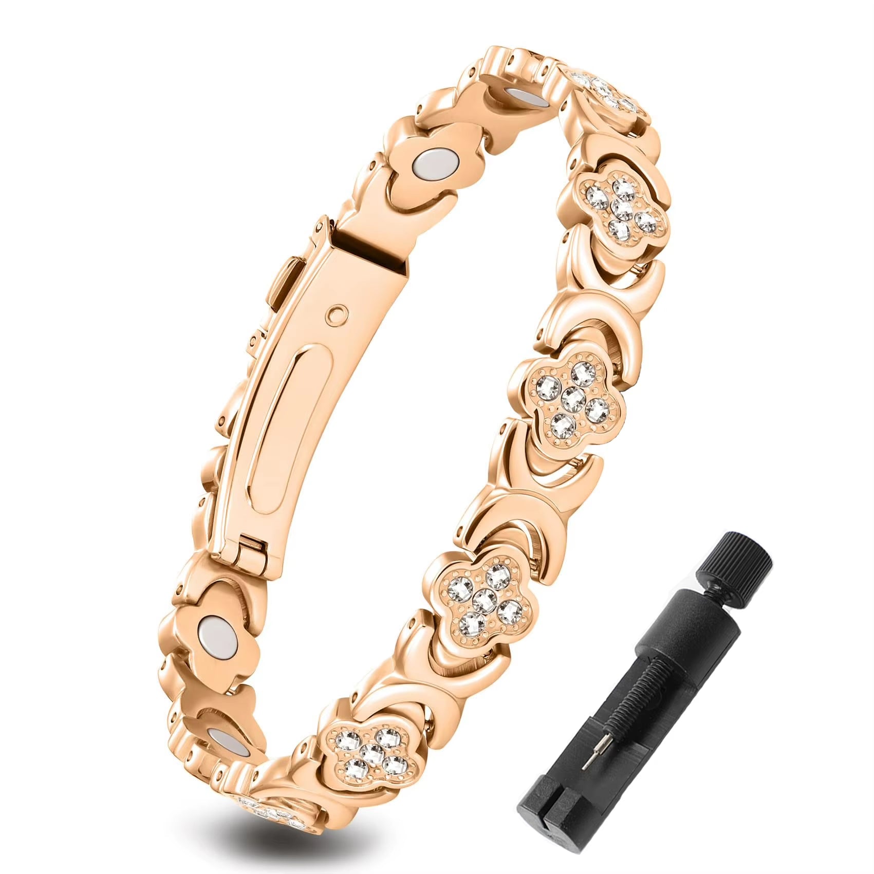 1Pcs Fashionable Light Luxury Clover Bracelet with Sparkling Cubic Zirconia for Women，Infinite Clover Jewelry