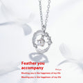 Elegant Moonstone Feather Pendant Necklace in 925 Silver