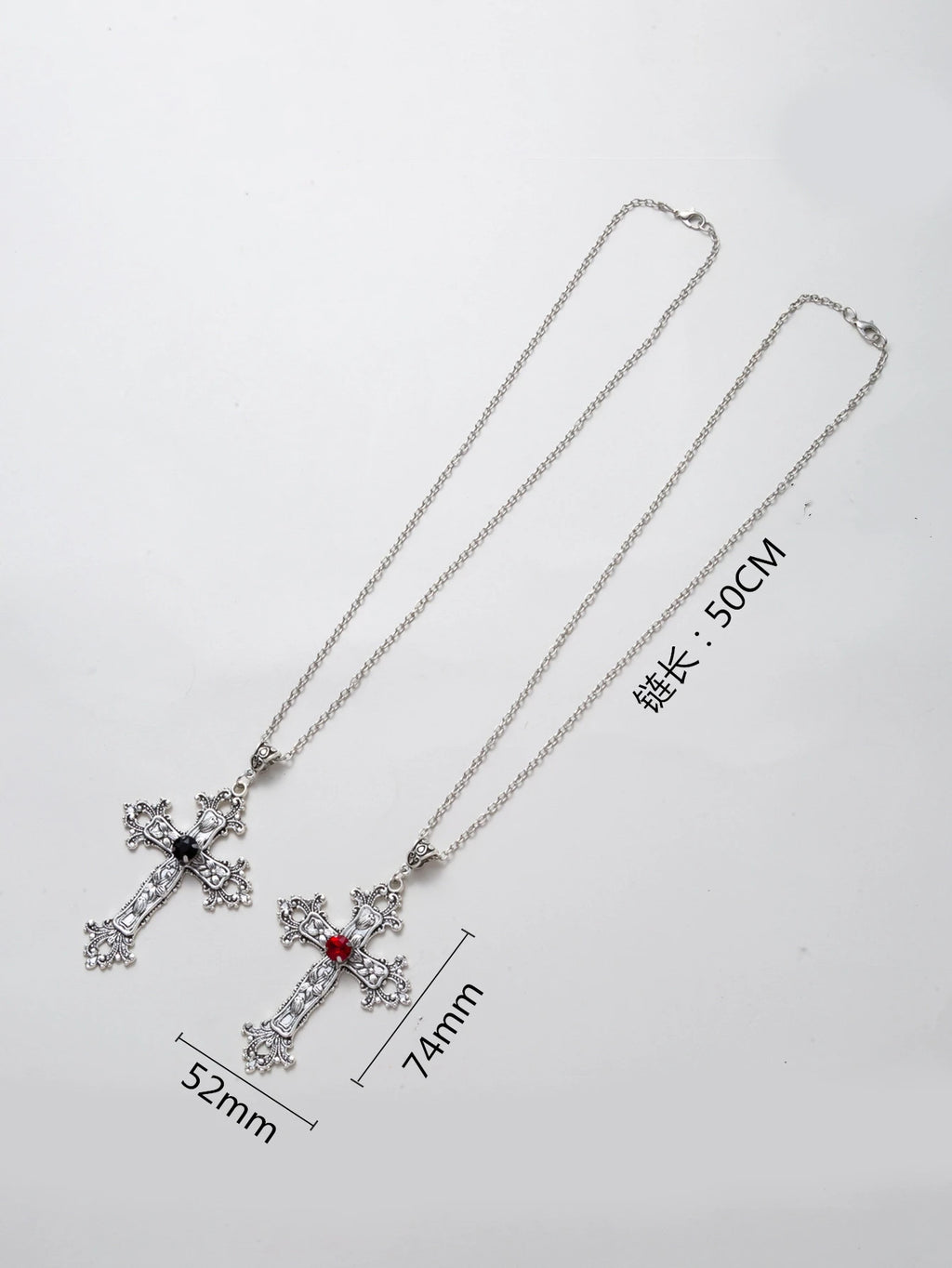 Y2K Punk Crystal Cross Pendant Necklace - Irregular Gothic Clavicle Chain for Men & Women