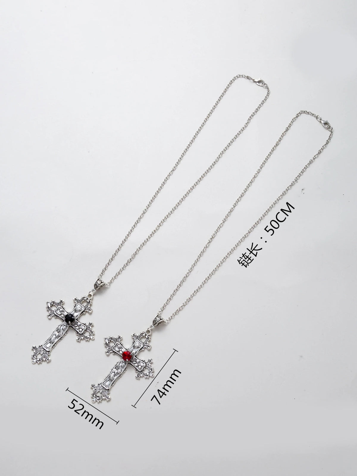 Y2K Punk Crystal Cross Pendant Necklace - Irregular Gothic Clavicle Chain for Men & Women