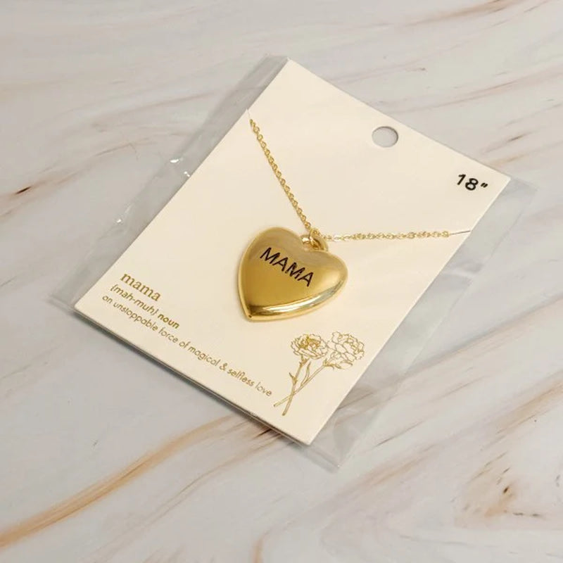 Personalized Mama Heart Pendant Necklace - A Timeless Gift for Moms