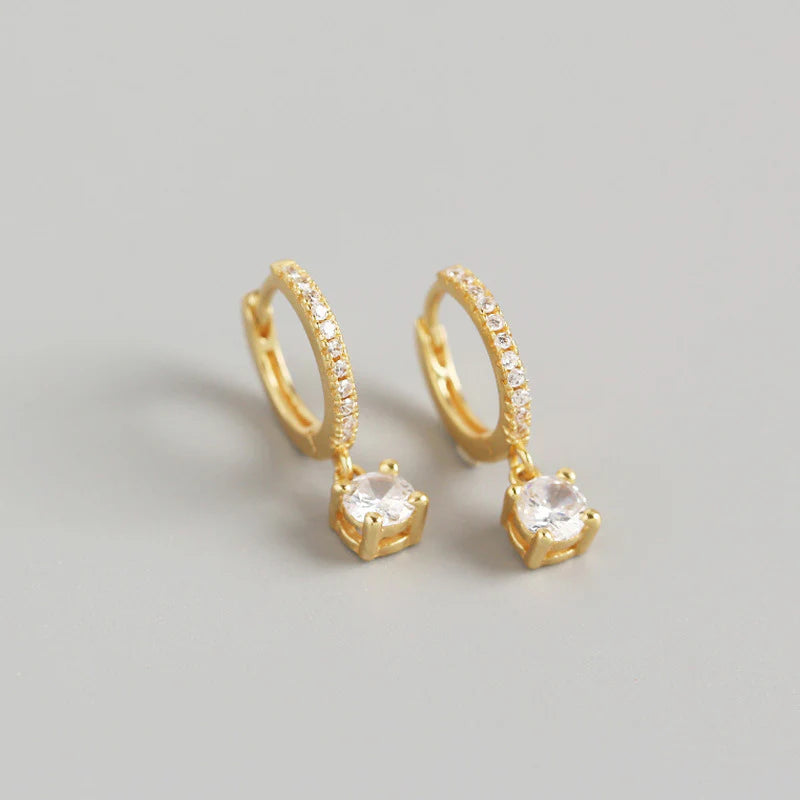 Stunning Gold Plated Drop Huggie Hoop Earrings for Effortless Elegance
