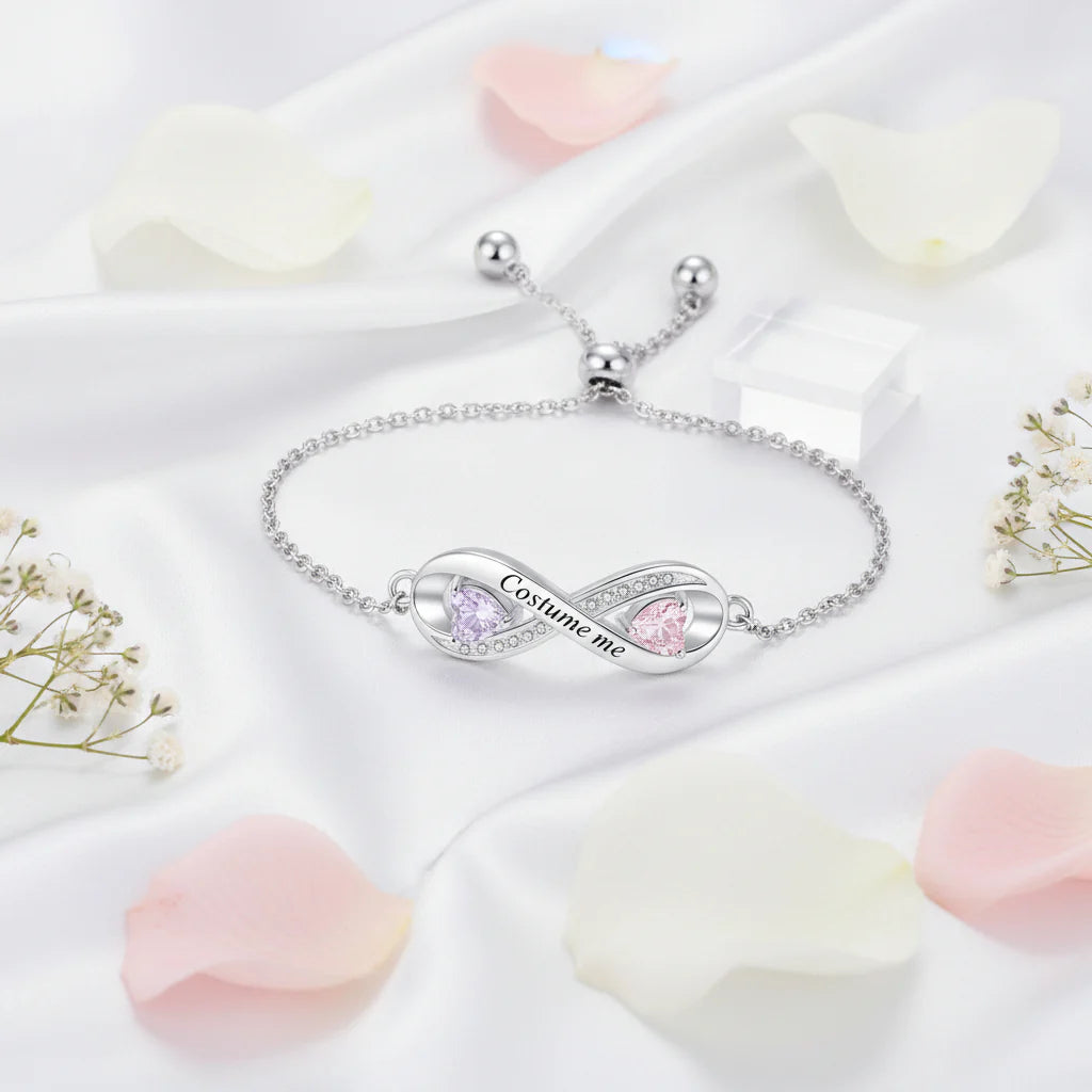 Stunning Personalized Birthstone Bracelet – Custom Engraved Jewelry for Her