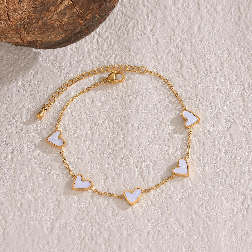 Stainless Steel Ins Love Bracelet with Dripping Heart - Perfect Fashion Gift for Valentine's Day!