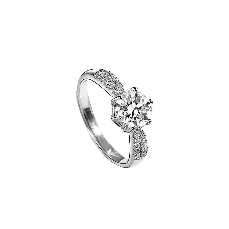 Stunning Sterling Silver Engagement Ring - Timeless Elegance for Your Forever Love
