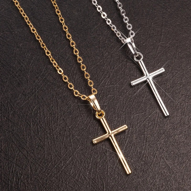 Stylish Gold and Black Crystal Cross Pendant Necklace for Men and Women – Perfect for Wholesale Dropshipping