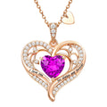 Birthstone Heart Pendant Necklace for Women, Christmas Birthday Anniversary Jewelry Gift