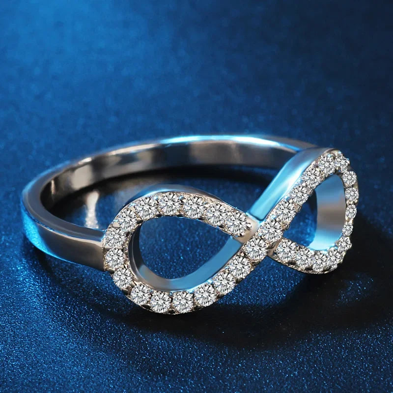 Elegant Infinity Love Claddagh 8 Shape 925 Sterling Silver Ring for Women - Timeless Silver Filled Jewelry