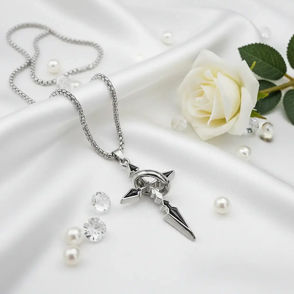 Elegant Silver Plated Stainless Steel Cross Pendant Necklace