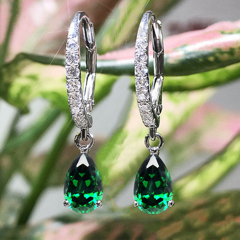 Fashion 925 Silver Filled Drop Earring Women Cubic Zircon Jewelry Wedding Gift