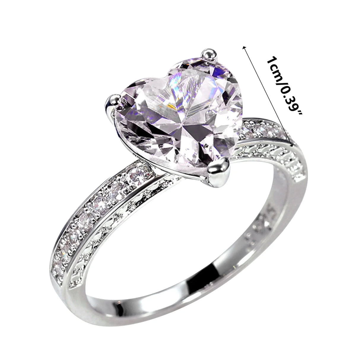 3-In-1 Rhinestone Stainless Steel Promise Ring