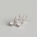Elegant Silver Plated Drop Huggie Hoop Earrings for Effortless Style