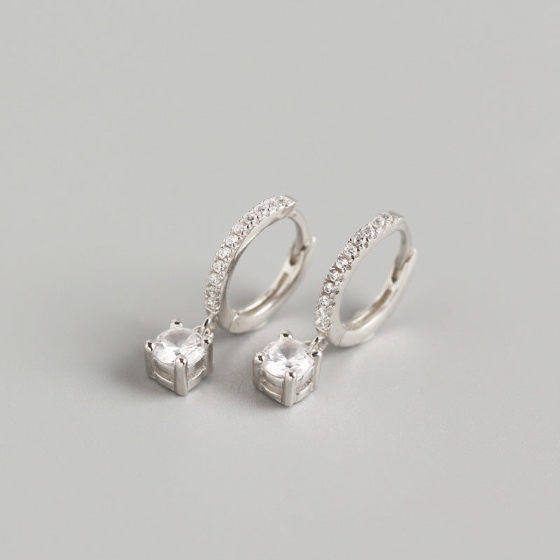 Elegant Silver Plated Drop Huggie Hoop Earrings for Effortless Style