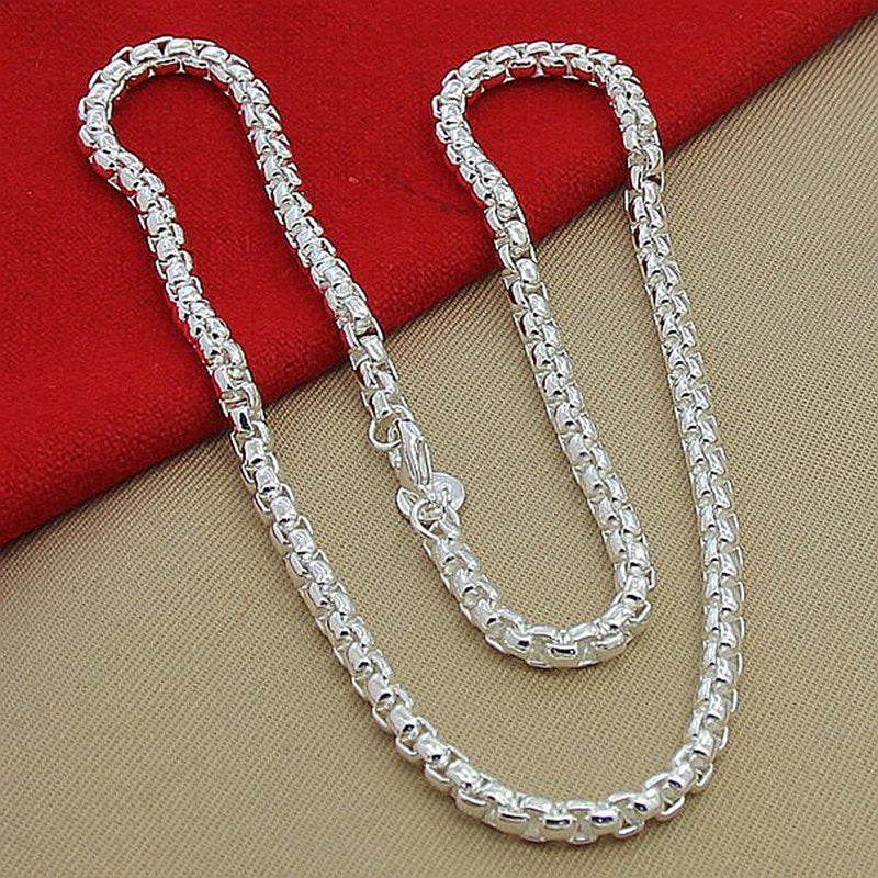 Silver Plated round Box Necklace Clip Clasp