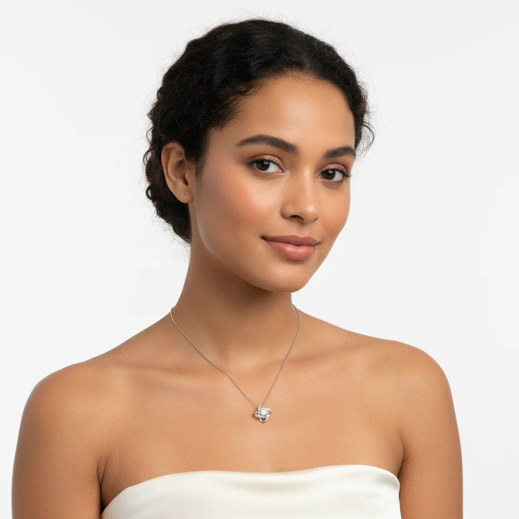 Elegant Sterling Silver Moissanite Pendant Necklace for Women