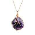 Chakra Healing Gemstone Necklace - Energy Crystal Pendant with Chain