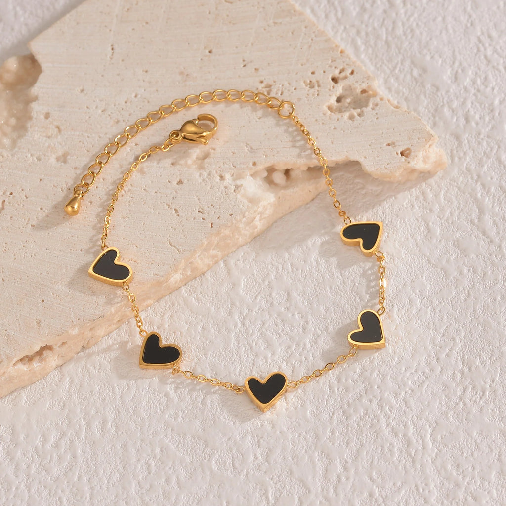 Stainless Steel Ins Love Bracelet with Dripping Heart - Perfect Fashion Gift for Valentine's Day!